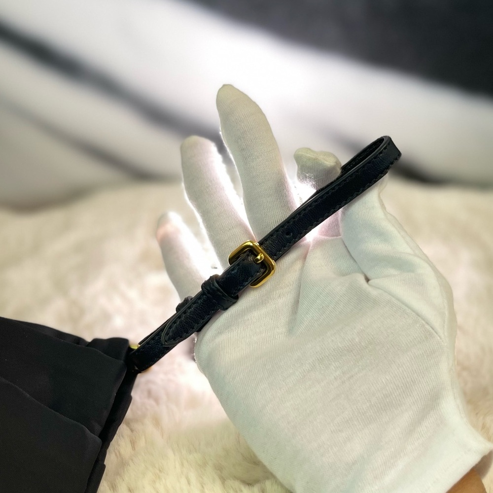 Prada Tessuto Nylon Bow Pouch in black - Picture 9 of 16